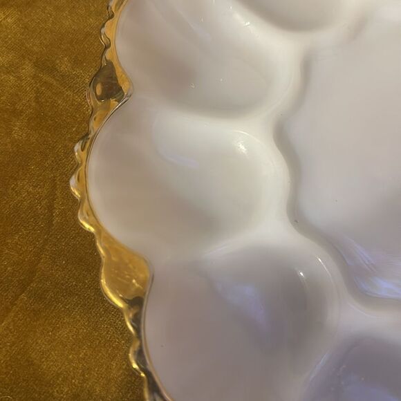 Vintage Gold Trimmed Deviled Egg Holder/Plate - Picture 2 of 4
